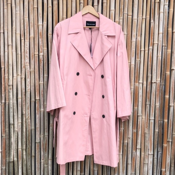 Who What Wear Jackets & Blazers - NWT Pretty Pink Double Breasted Trench Coat Sz Med